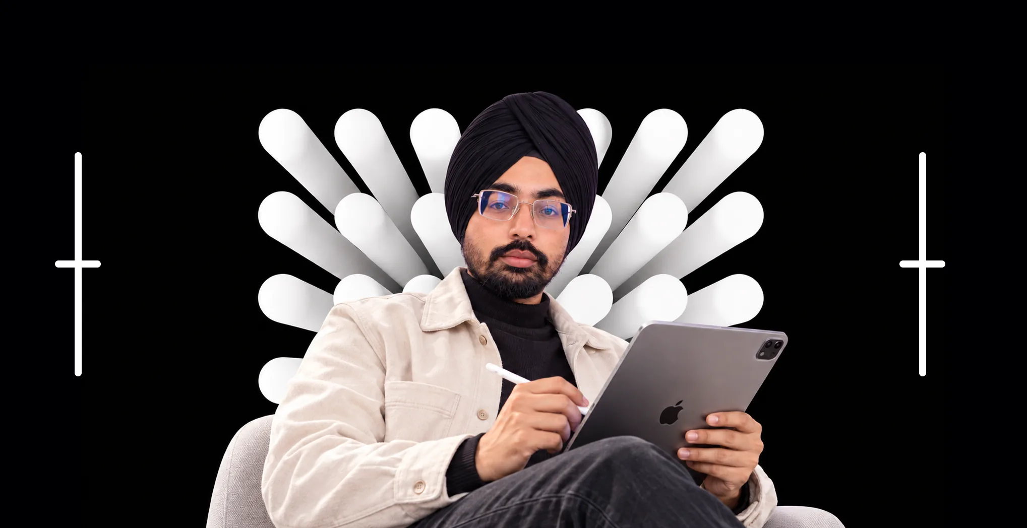 Harpreet Singh — UI/UX designer with tablet and stylus